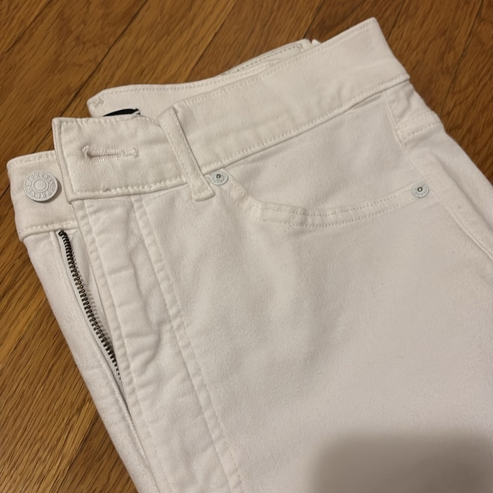 Express high rise slim crop White Jeans image 3